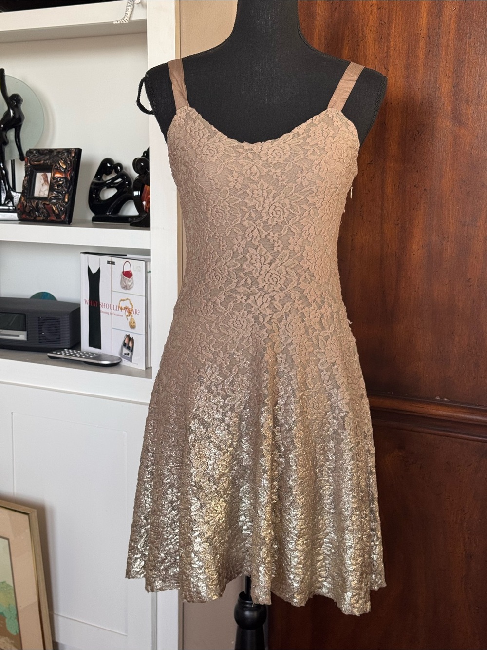 Free People Gold Ombre Lace Dress